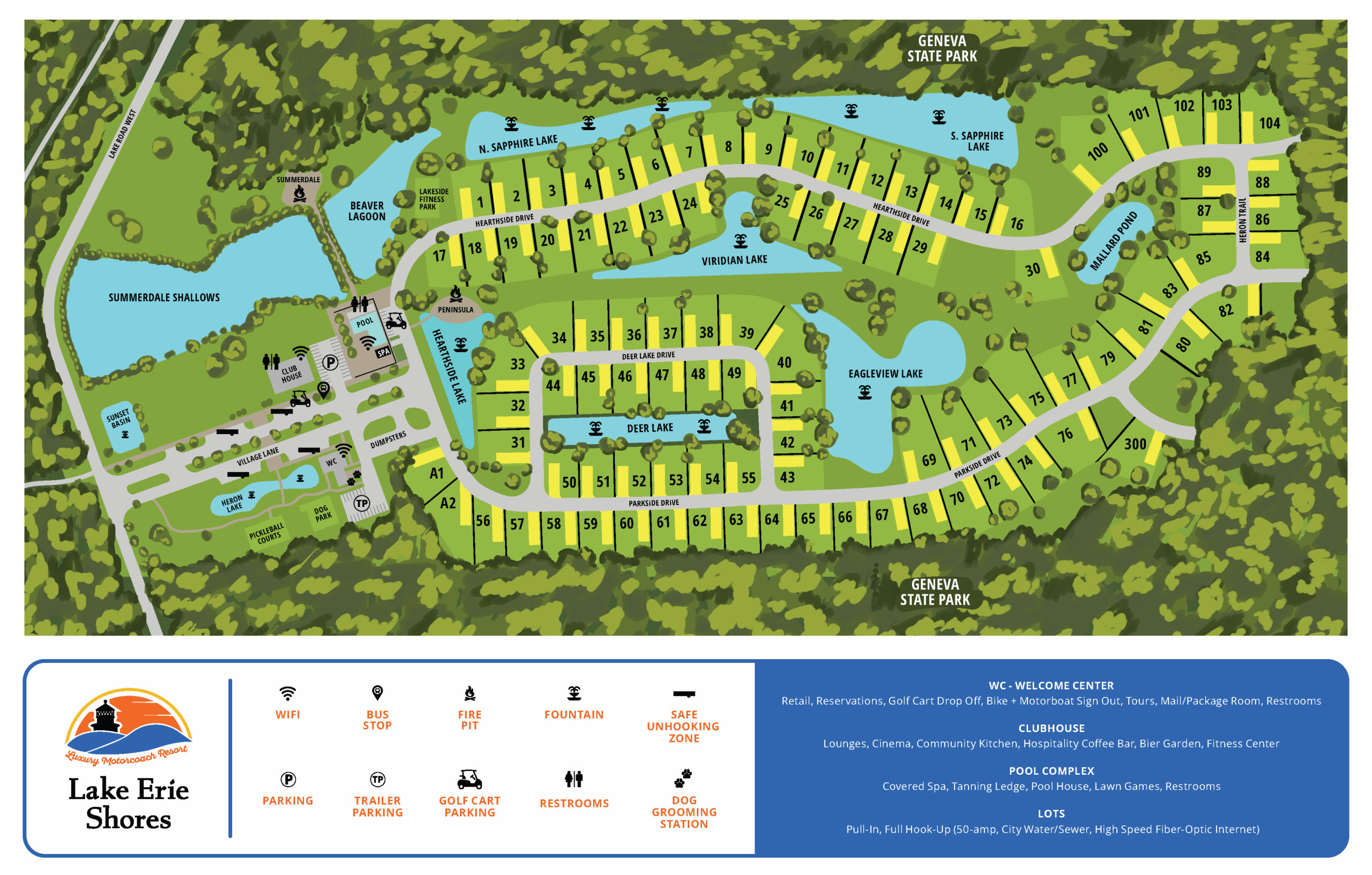 Motorcoach Lake Erie Shores map